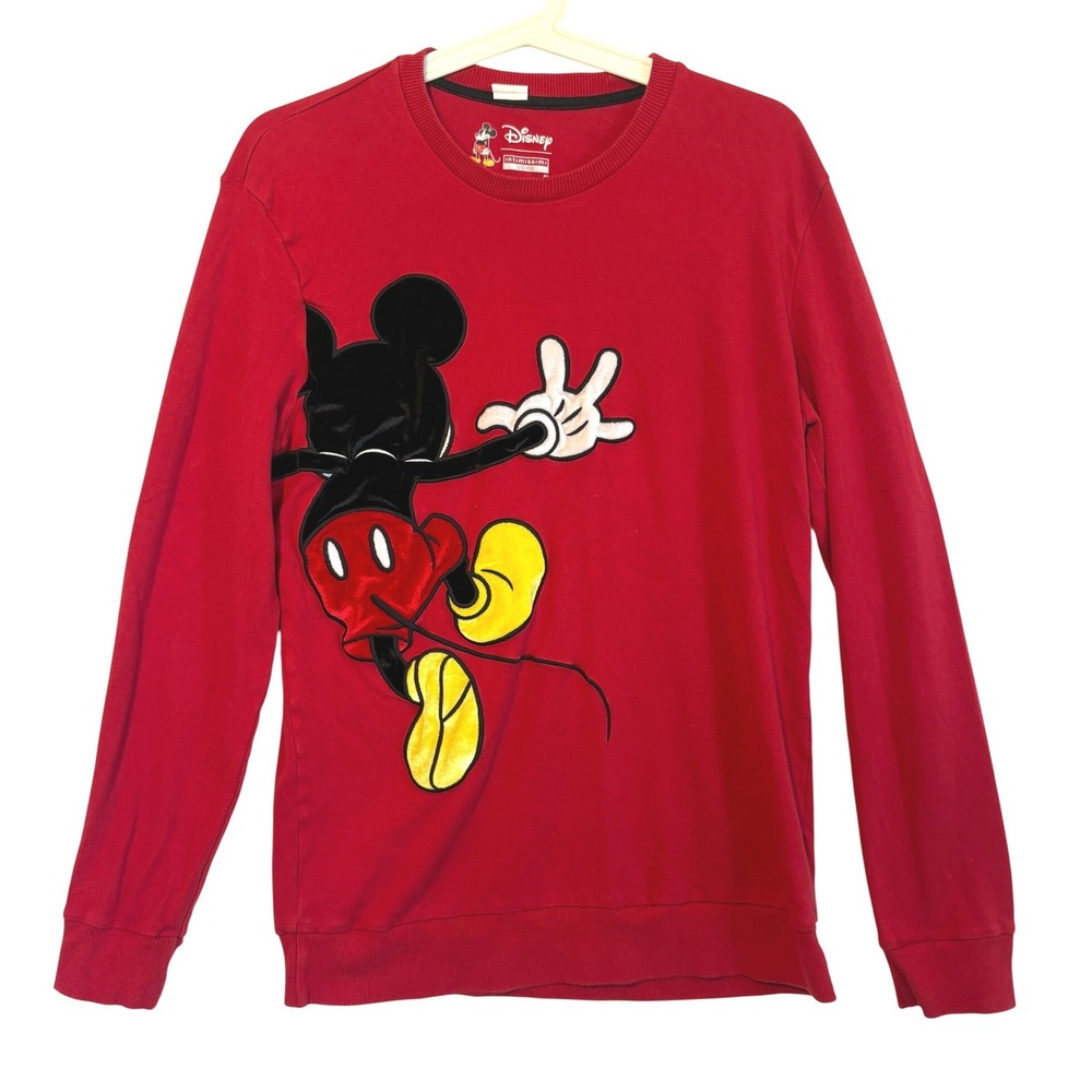 Disney‎ x Intimissimi Uomo Mickey Mouse Red Sweatshirt Medium Graphic Top